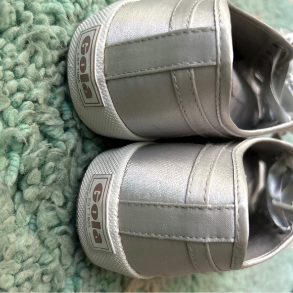 GOLA Coaster Classic Shoe US 3 UK 5 EU 36 Gray Silver Satin Low Ribbon Sneaker - Picture 4 of 8